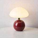 Pomelo Cream Ceramic Table Lamp - Bauhaus-Inspired Mushroom Light