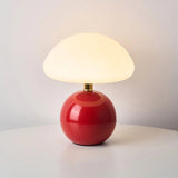 Pomelo Cream Ceramic Table Lamp - Bauhaus-Inspired Mushroom Light
