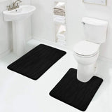 2PCs Bathroom Mat Set - Non Slip & Ultra Absorbent Memory Foam Mats