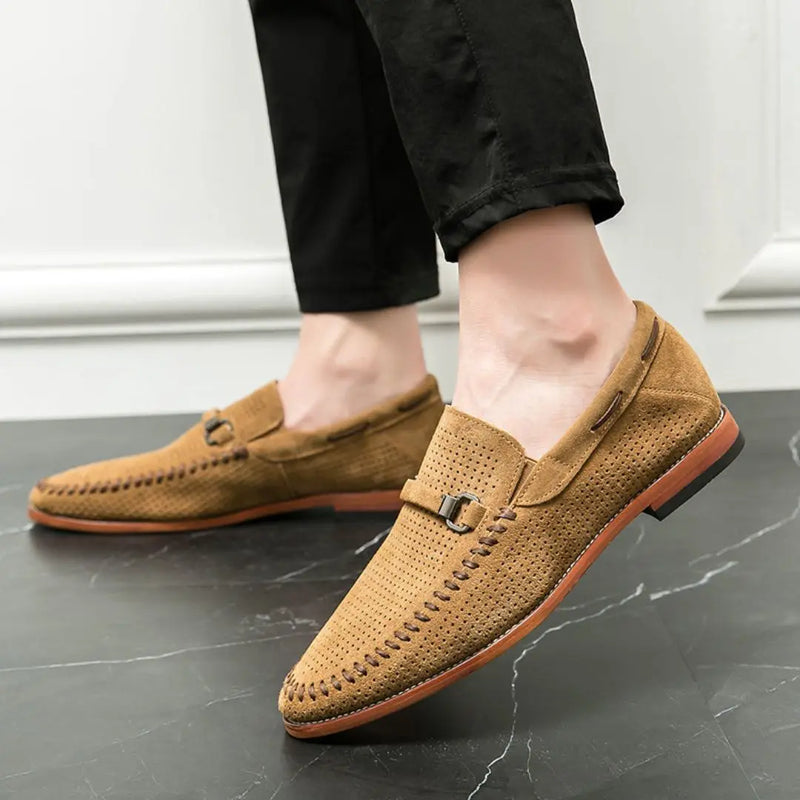 Suede Handstitched Loafers