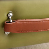 Minimalist Faux Leather Footstool Ottoman - Compact Pouffe Stool and Shoe Bench