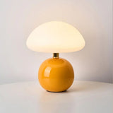 Pomelo Cream Ceramic Table Lamp - Bauhaus-Inspired Mushroom Light