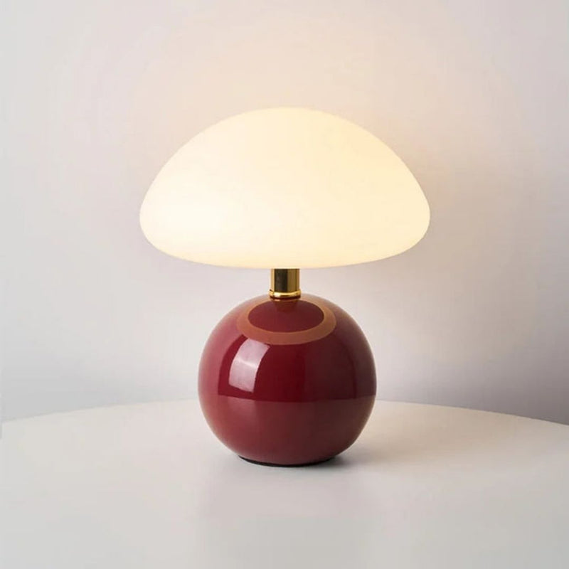Pomelo Cream Ceramic Table Lamp - Bauhaus-Inspired Mushroom Light