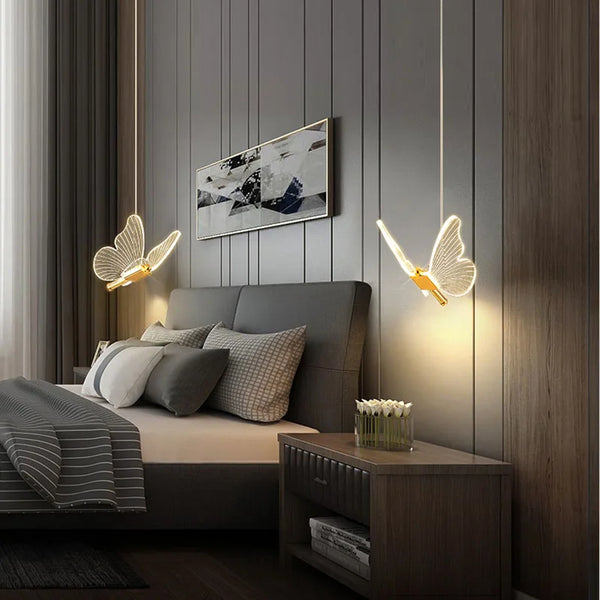 LED Butterfly Pendant Light for Modern Living or Dining Rooms