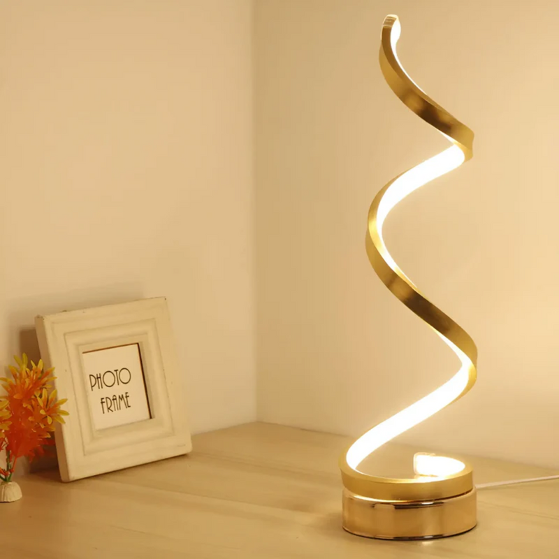 Modern Spiral LED Table Lamp - Dimmable Ambient Lighting
