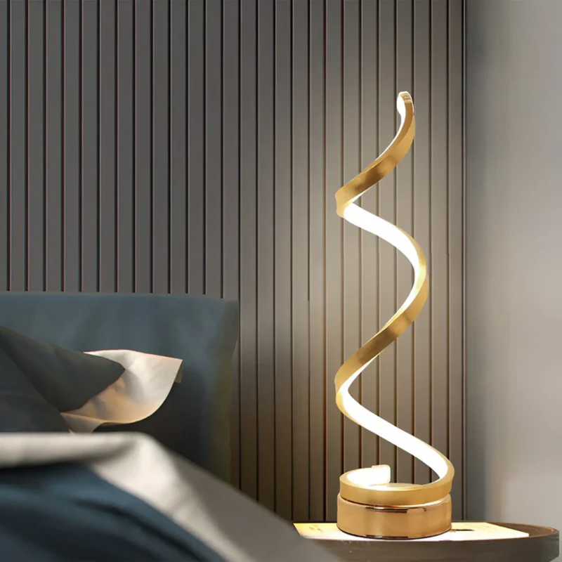 Modern Spiral LED Table Lamp - Dimmable Ambient Lighting