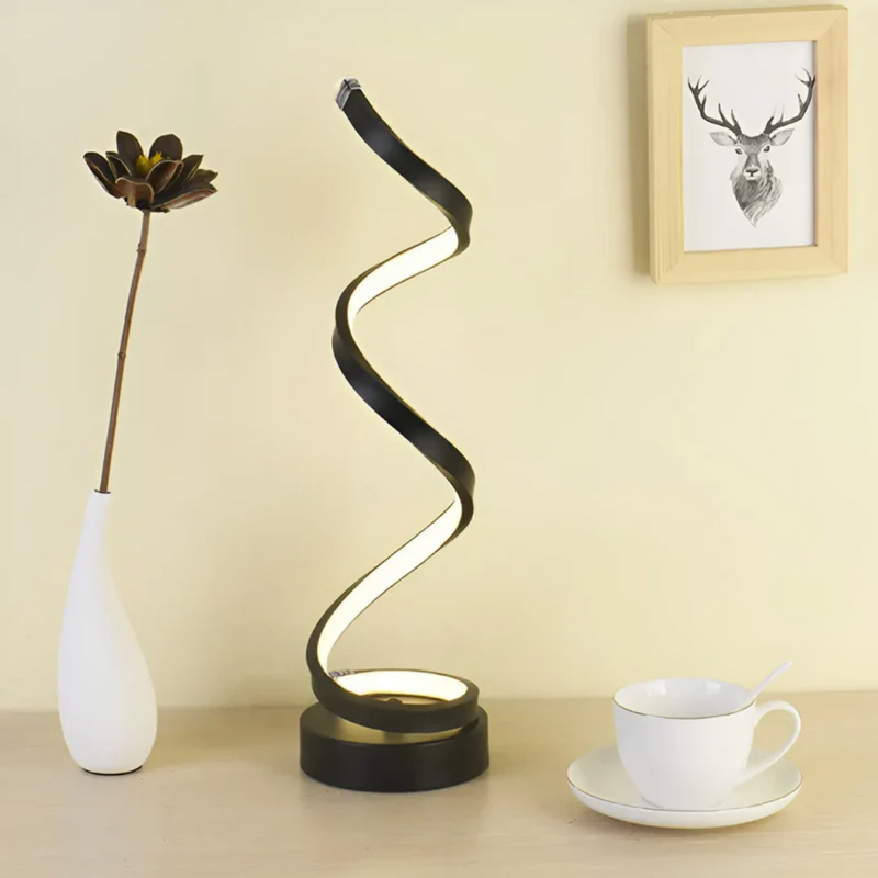 Modern Spiral LED Table Lamp - Dimmable Ambient Lighting