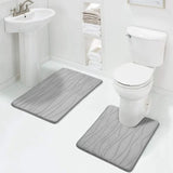 2PCs Bathroom Mat Set - Non Slip & Ultra Absorbent Memory Foam Mats